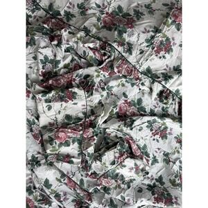 VTG Waverly Garden Room Floral Manor Queen Sheet Rose & Berry 4pc Good Elastic